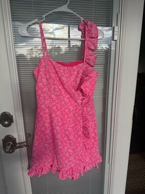 Lilly Pulitzer Hot Pink Sundress with Ruffle Strap
